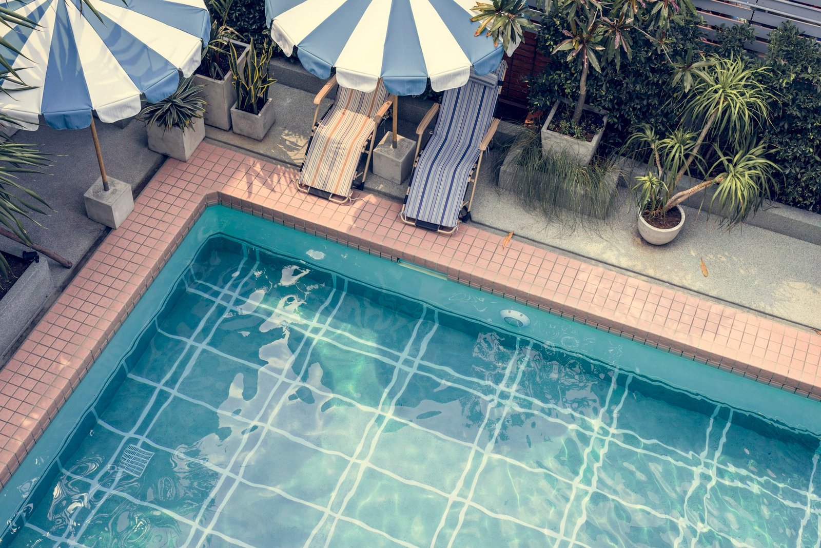 Swimming pool in summer time